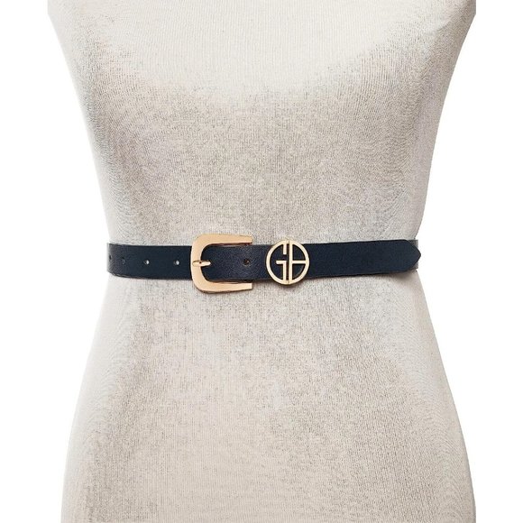 GIANI BERNINI Logo Keeper Belt in Navy Gold - NWT - Size Small - Picture 3 of 4